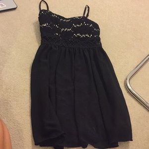 black sequin lace dress